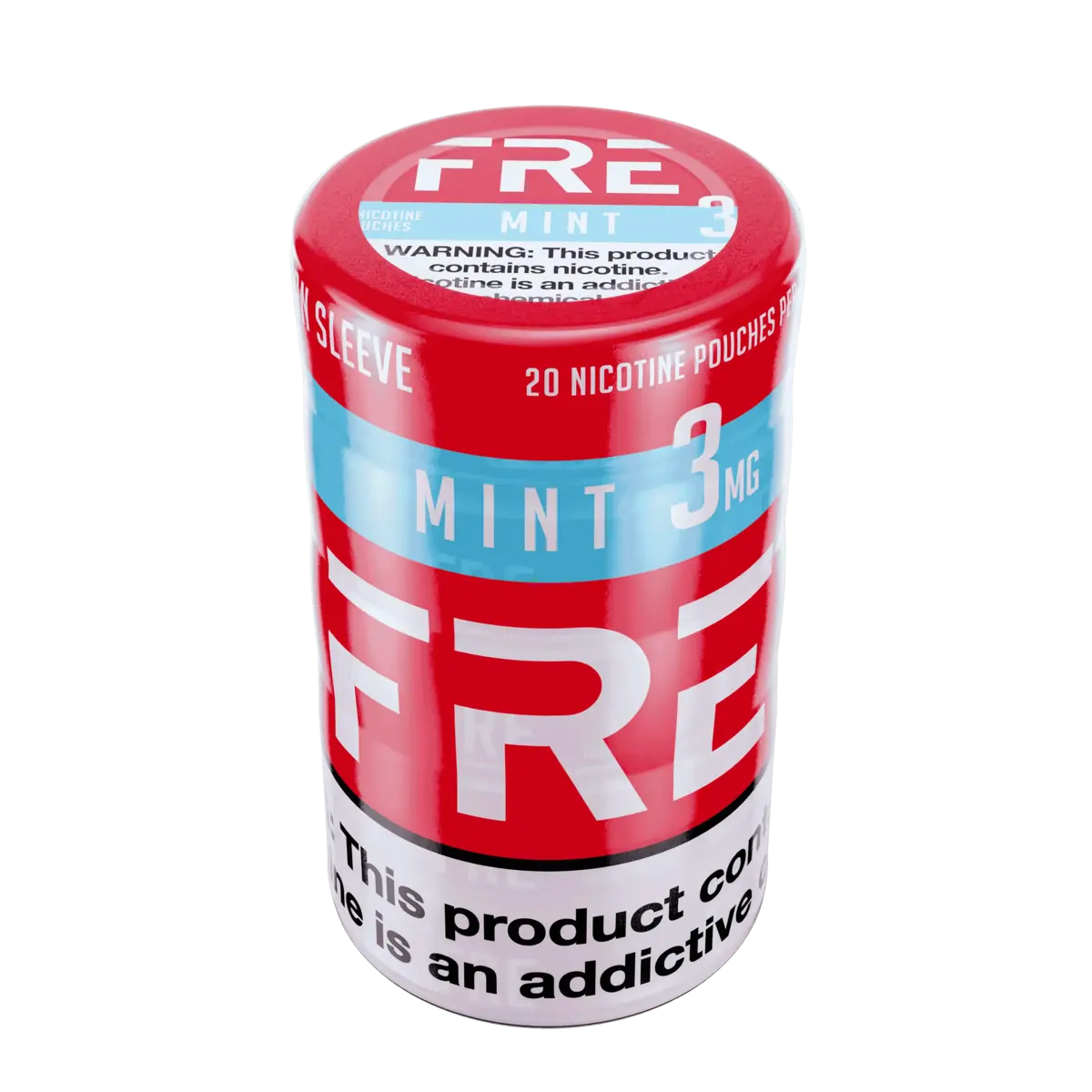 Sleeve of 3mg FRE Mint Nicotine Pouches