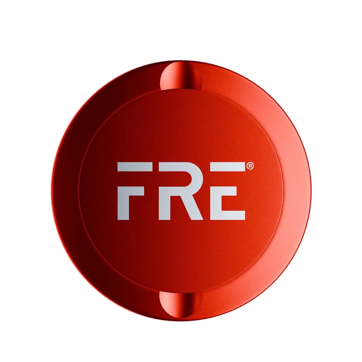 premium red tin with twist-lock lid, metallic finish, and bold silver FRE logo centered on top