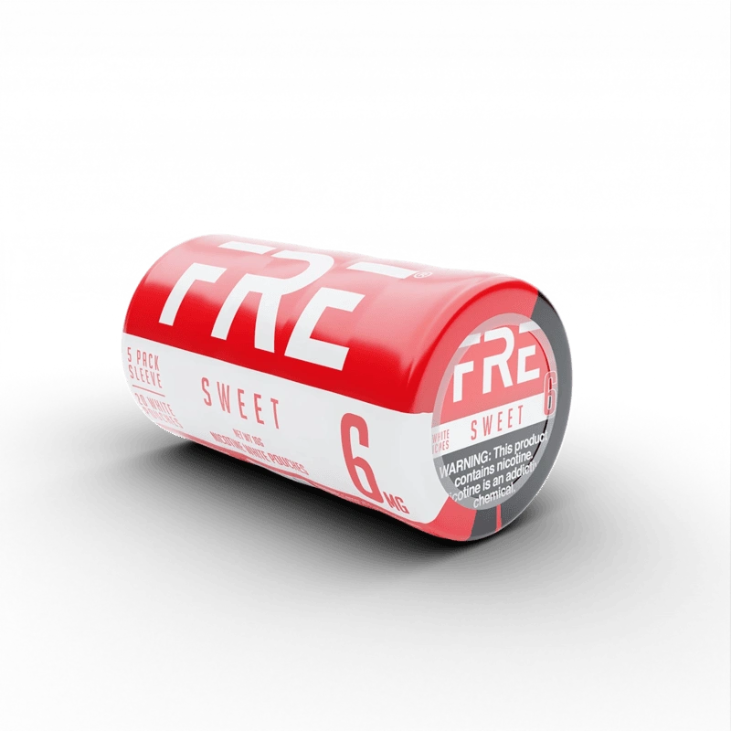 5 pack sleeve of sweet FRE nicotine pouches 6mg