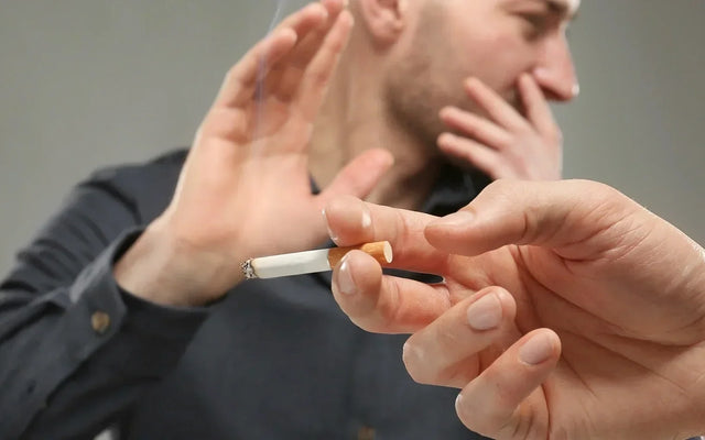 Man refusing a cigarette