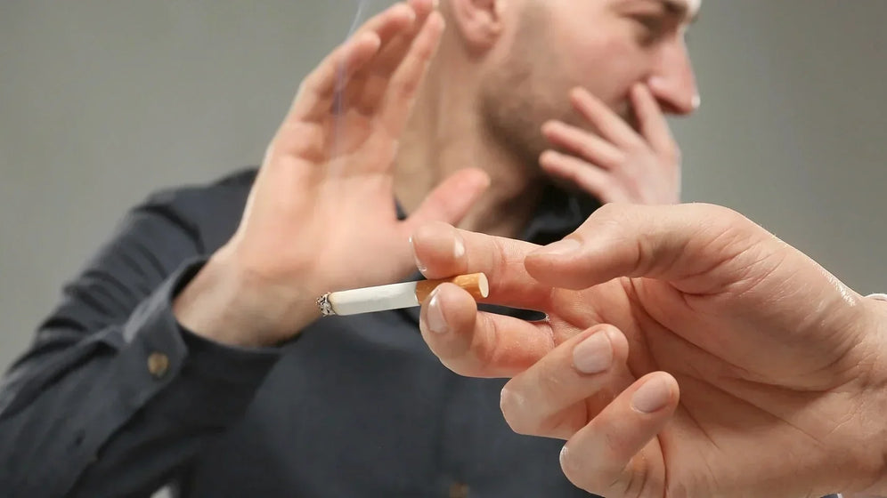 Man refusing a cigarette