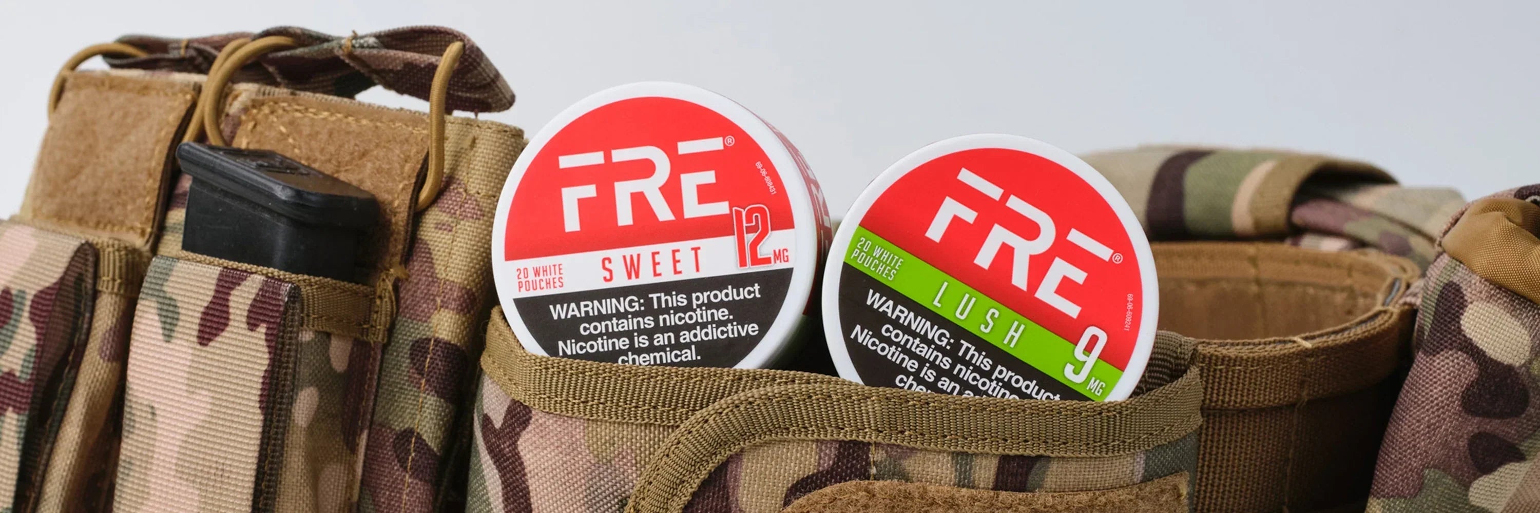 FRE sweet 12mg and Lush 9mg nicotine pouches