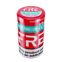 FRE Watermelon 12mg nicotine pouches 5-can sleeve, 20 pouches per can