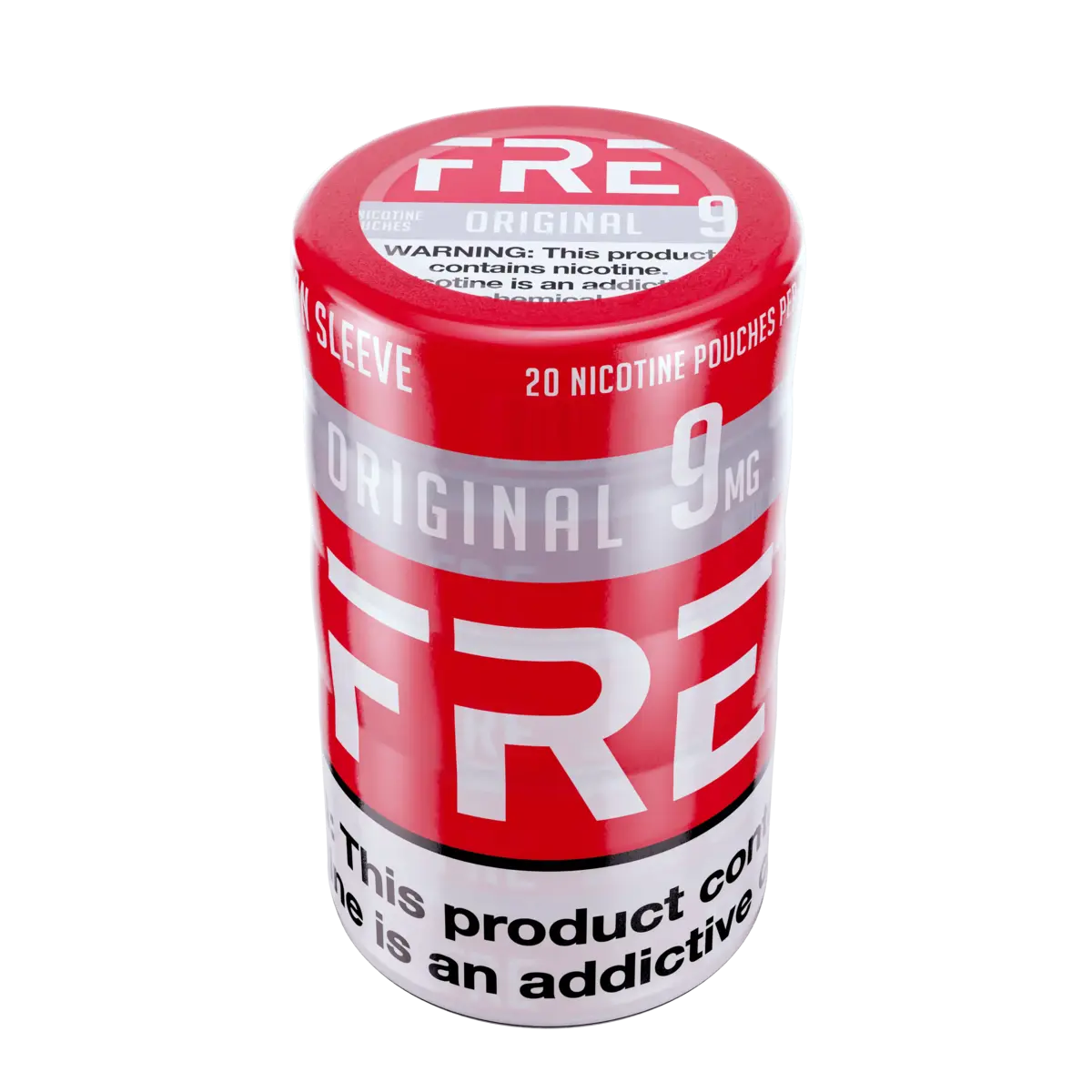 Sleeve of Original Flavor FRE Nicotine Pouches, 9 mg, 20 total pouches