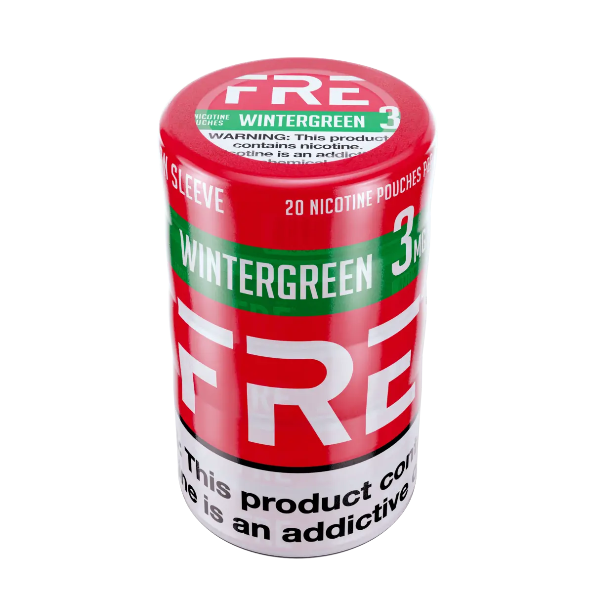 Sleeve of 3mg FRE Wintergreen Nicotine Pouches