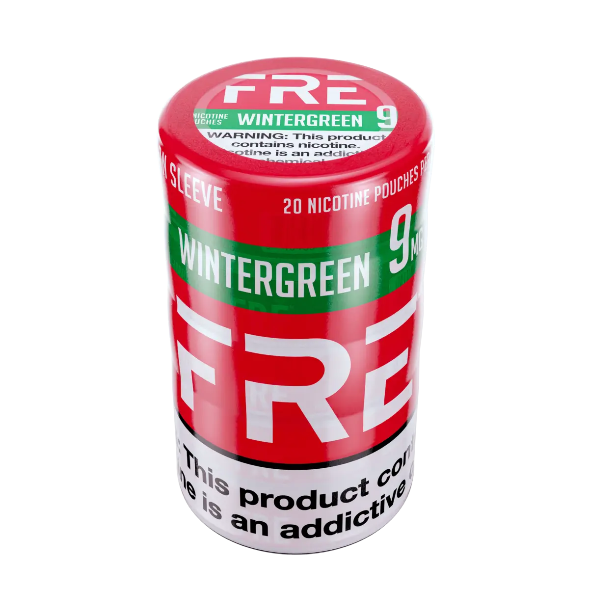 Sleeve of 9mg FRE Wintergreen Nicotine Pouches
