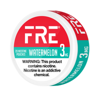FRE Watermelon 3mg nicotine pouches can, 20-count container